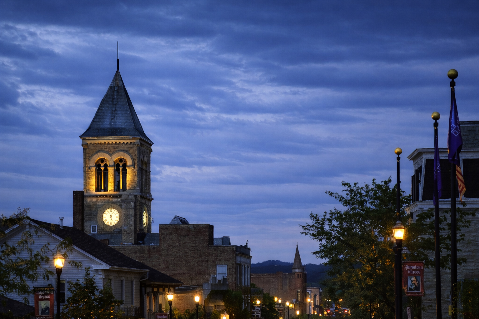 Downtown Lancaster at Night